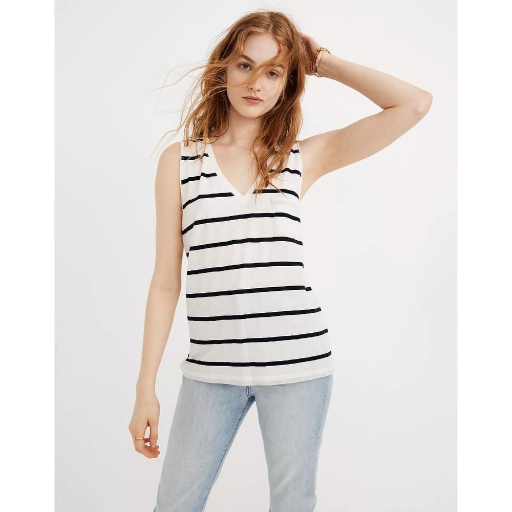 Madewell Women's sleeveless striped shirt size S‎